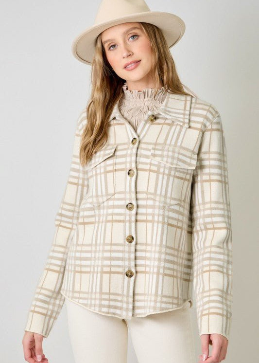 Soft Plaid Sweater Jacket - 2 Colors! - The Nines