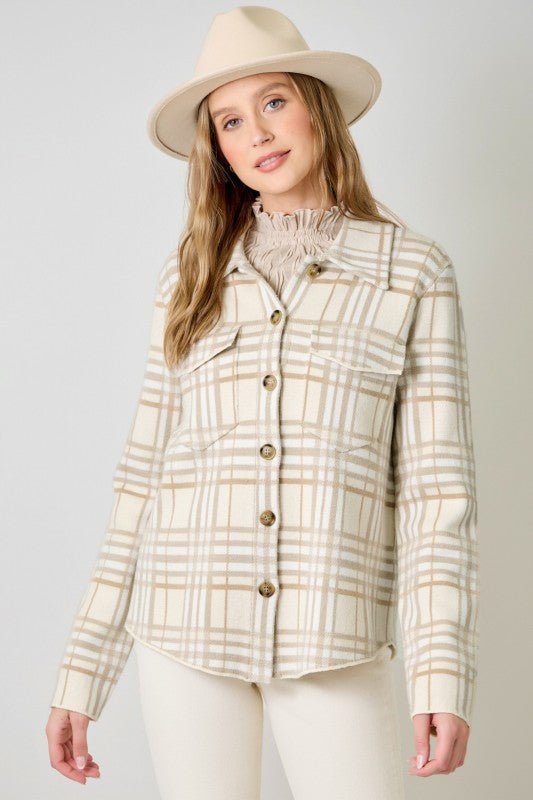 Soft Plaid Sweater Jacket - 2 Colors! - The Nines