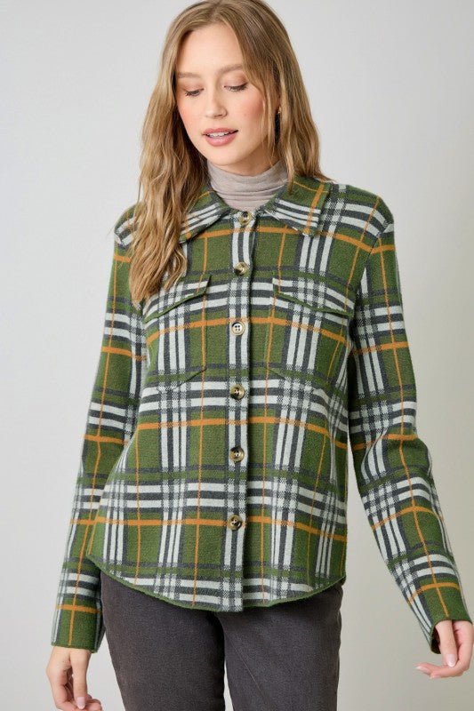 Soft Plaid Sweater Jacket - 2 Colors! - The Nines