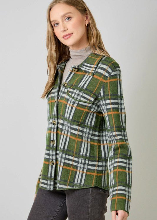 Soft Plaid Sweater Jacket - 2 Colors! - The Nines
