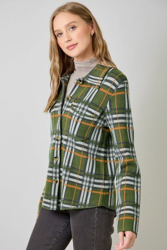 Soft Plaid Sweater Jacket - 2 Colors! - The Nines