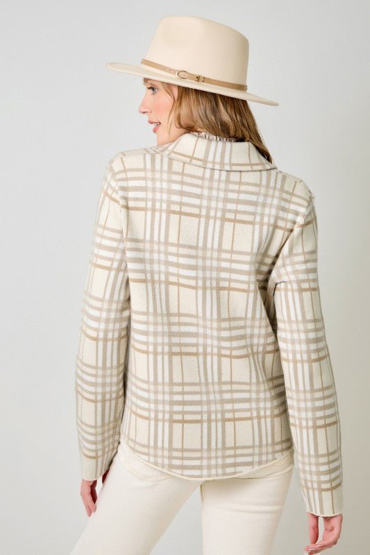 Soft Plaid Sweater Jacket - 2 Colors! - The Nines
