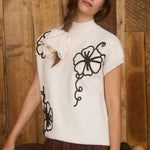 Mock Flower Sweater Top - 3 Colors! - The Nines