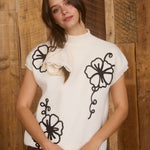 Mock Flower Sweater Top - 3 Colors! - The Nines