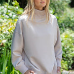 Luxe Scuba Ribbed Mock Neck Pullover - 5 Colors! - The Nines