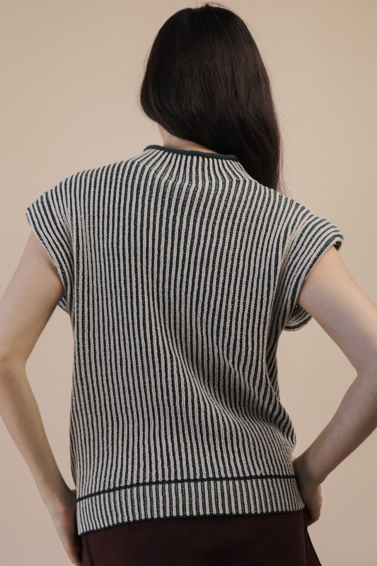 Two Tone Ribbed Sweater Vest - 2 Colors! - The Nines