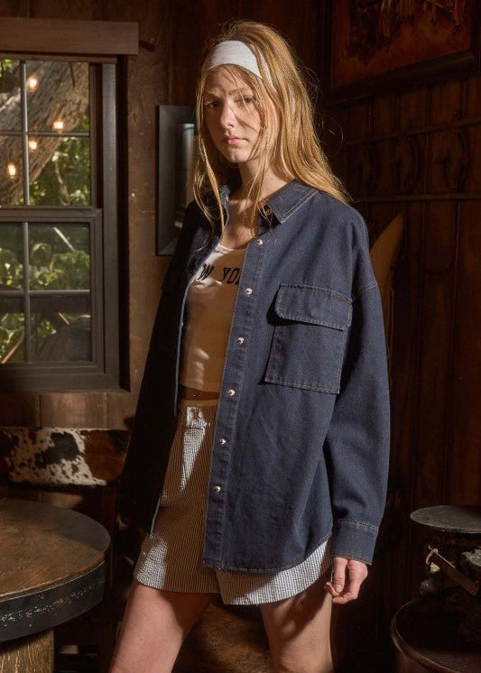 Dark Denim Button Down - The Nines