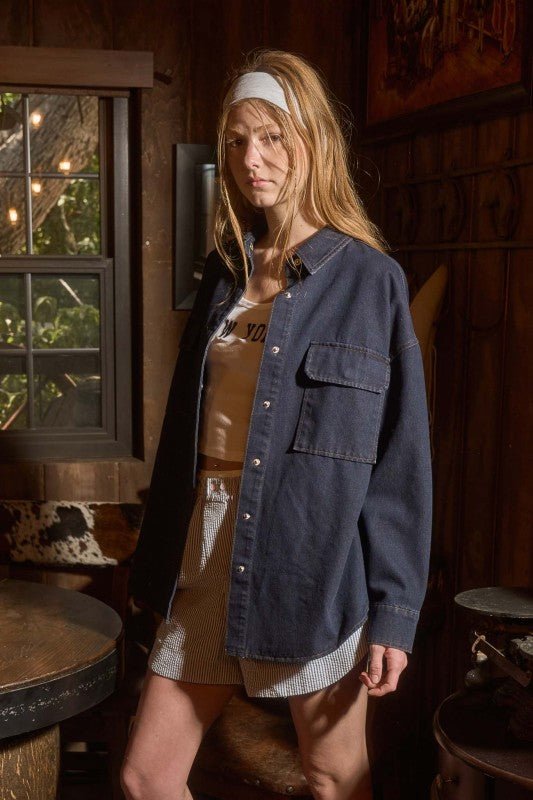 Dark Denim Button Down - The Nines