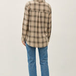 Mushroom & Olive Cotton Classic Plaid Top - The Nines