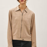 Taupe Lightweight Zip Jacket - The Nines
