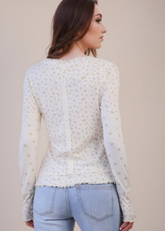 Blush Floral Print Long Sleeve - The Nines