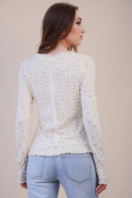 Blush Floral Print Long Sleeve - The Nines