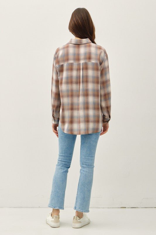 Mocha Plaid Cambell Top - The Nines