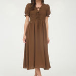 Brown Tie Front Dress - The Nines