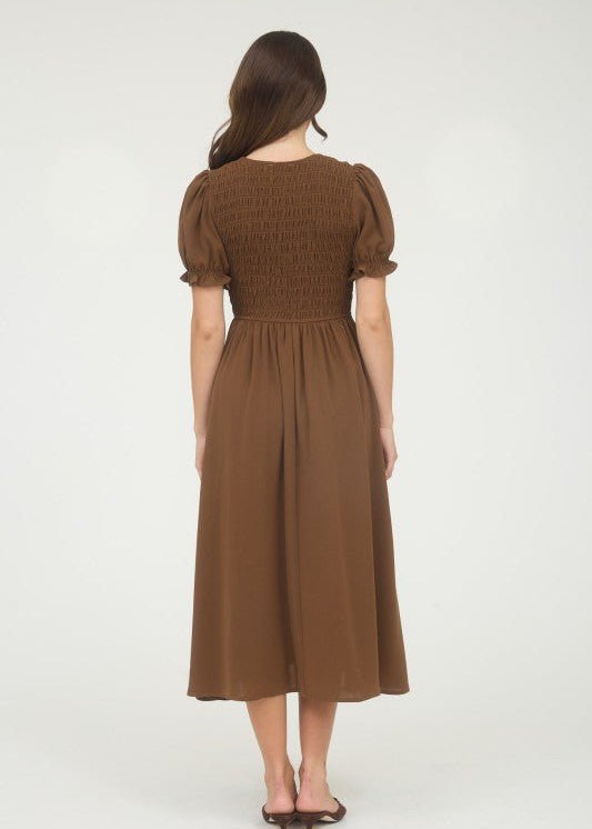 Brown Tie Front Dress - The Nines