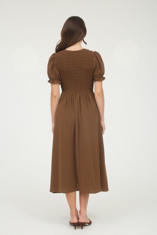 Brown Tie Front Dress - The Nines