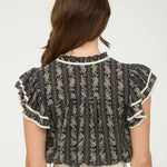 Striped Floral Tie Front Top - 2 colors! - The Nines