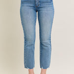 Judy Blue Vintage Distressed Hem Kick Flare - The Nines