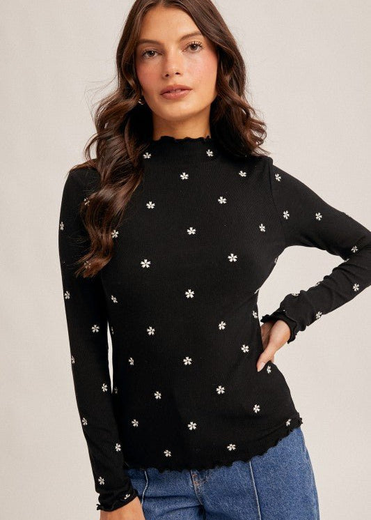Flower Mock Top - 2 colors! - The Nines