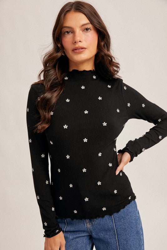 Flower Mock Top - 2 colors! - The Nines