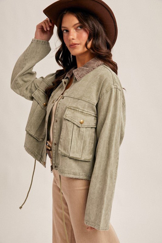 Corduroy Collar Jacket - 2 Colors! - The Nines
