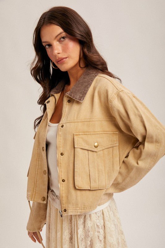 Corduroy Collar Jacket - 2 Colors! - The Nines