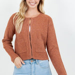 Rusty Keyhole Pocket Cardigan - The Nines