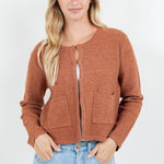 Rusty Keyhole Pocket Cardigan - The Nines