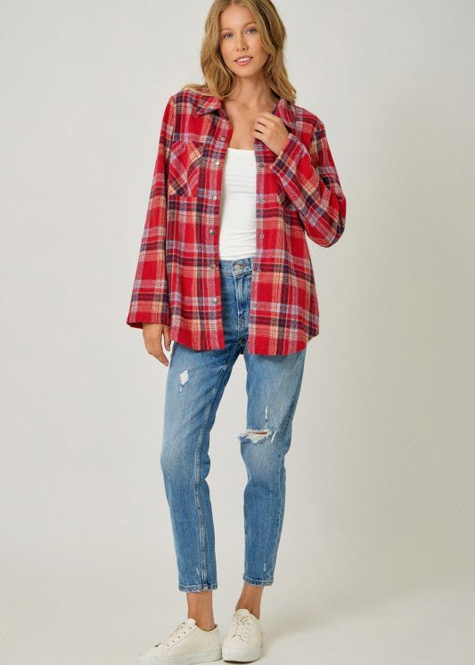 Presley Plaid Shirt Jacket - 4 Colors! - The Nines