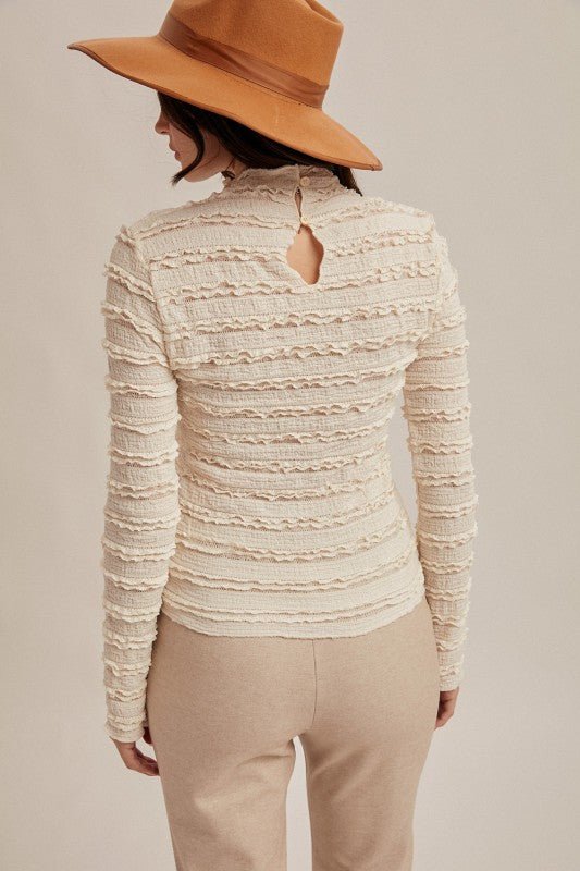 Ivory Mock Ruffled Lace Top - FINAL SALE! - The Nines