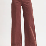 Risen Chocolate Brown Tummy Control Wide Leg - The Nines