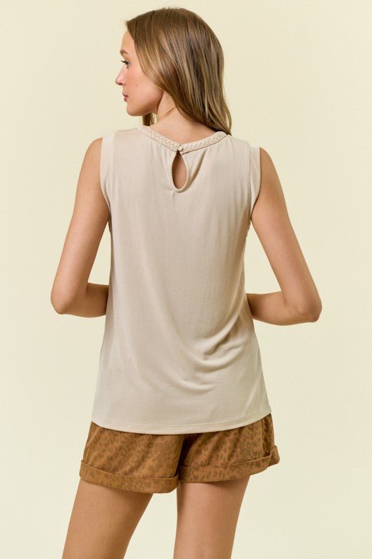 Braided Neck Tank Top - 3 colors! - The Nines