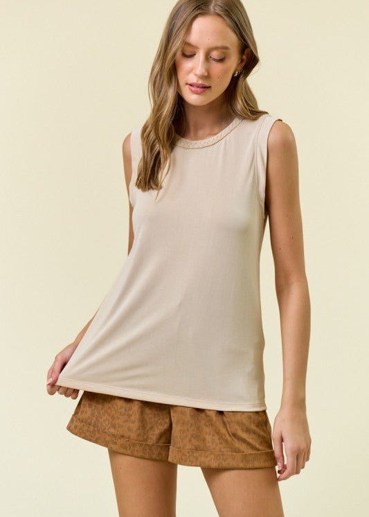Braided Neck Tank Top - 3 colors! - The Nines