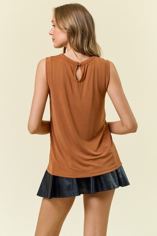 Braided Neck Tank Top - 3 colors! - The Nines
