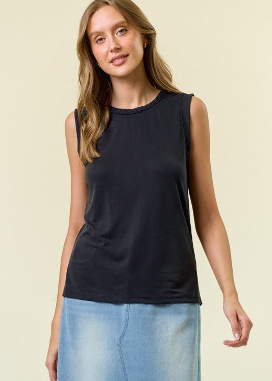 Braided Neck Tank Top - 3 colors! - The Nines