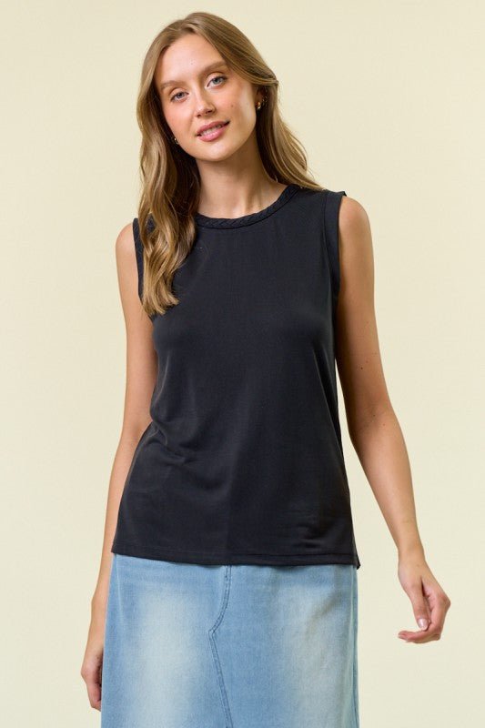Braided Neck Tank Top - 3 colors! - The Nines