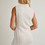 Sleeveless Cable Mock Sweater Dress - The Nines