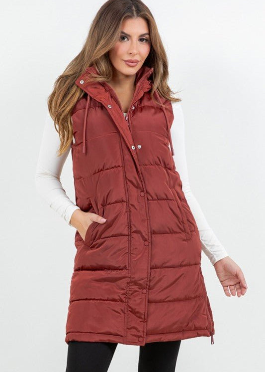 Long Side Zip Puffer Vest - The Nines
