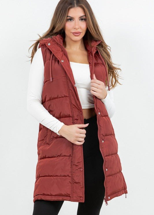 Long Side Zip Puffer Vest - The Nines