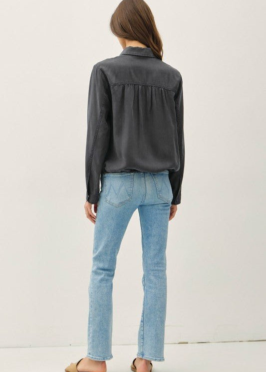 Tencel Button Up Blouson Style Jacket - 2 Colors! - The Nines