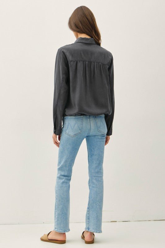 Tencel Button Up Blouson Style Jacket - 2 Colors! - The Nines