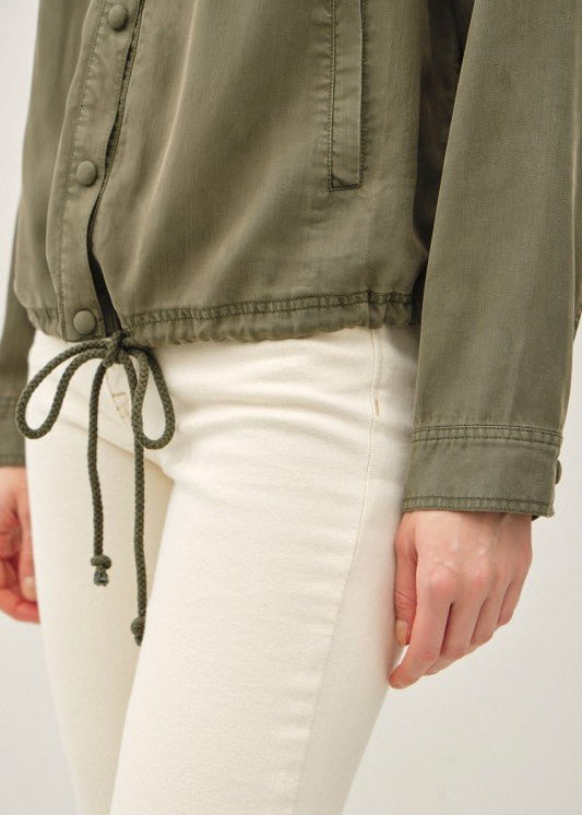 Tencel Button Up Blouson Style Jacket - 2 Colors! - The Nines