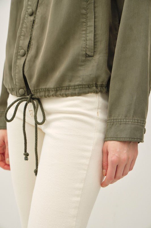 Tencel Button Up Blouson Style Jacket - 2 Colors! - The Nines