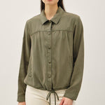 Tencel Button Up Blouson Style Jacket - 2 Colors! - The Nines