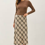 Plaid Midi Skirt - The Nines