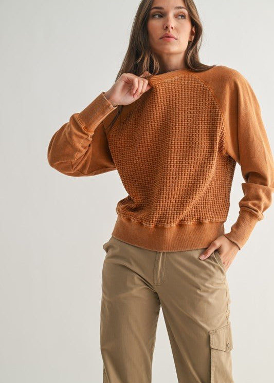 Mono B Waffle Pullover - 2 colors! - The Nines