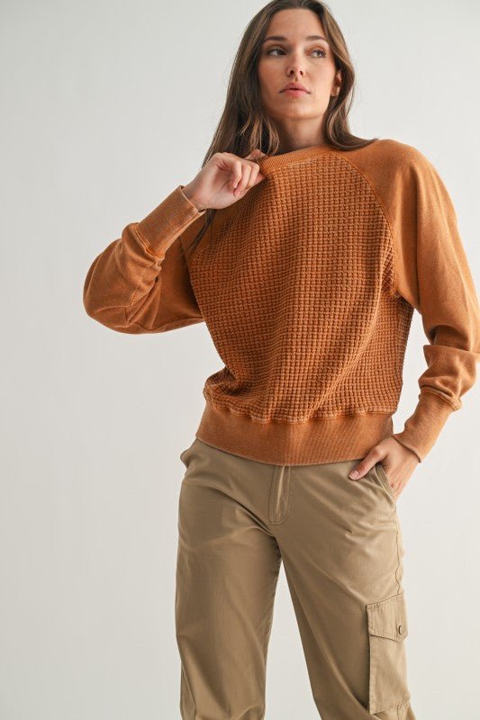 Mono B Waffle Pullover - 2 colors! - The Nines