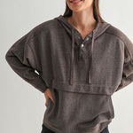 Burnout Fleece Snap Hoodie - 2 colors! - The Nines
