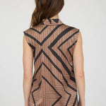 Mocha & Black Satin Top - The Nines