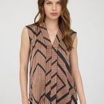 Mocha & Black Satin Top - The Nines